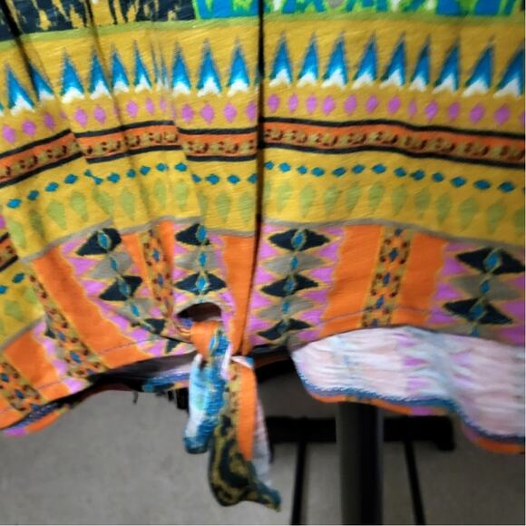 Multiples Long Sleeve India Inspired Front Tie Top - PXL - Picture 6 of 6